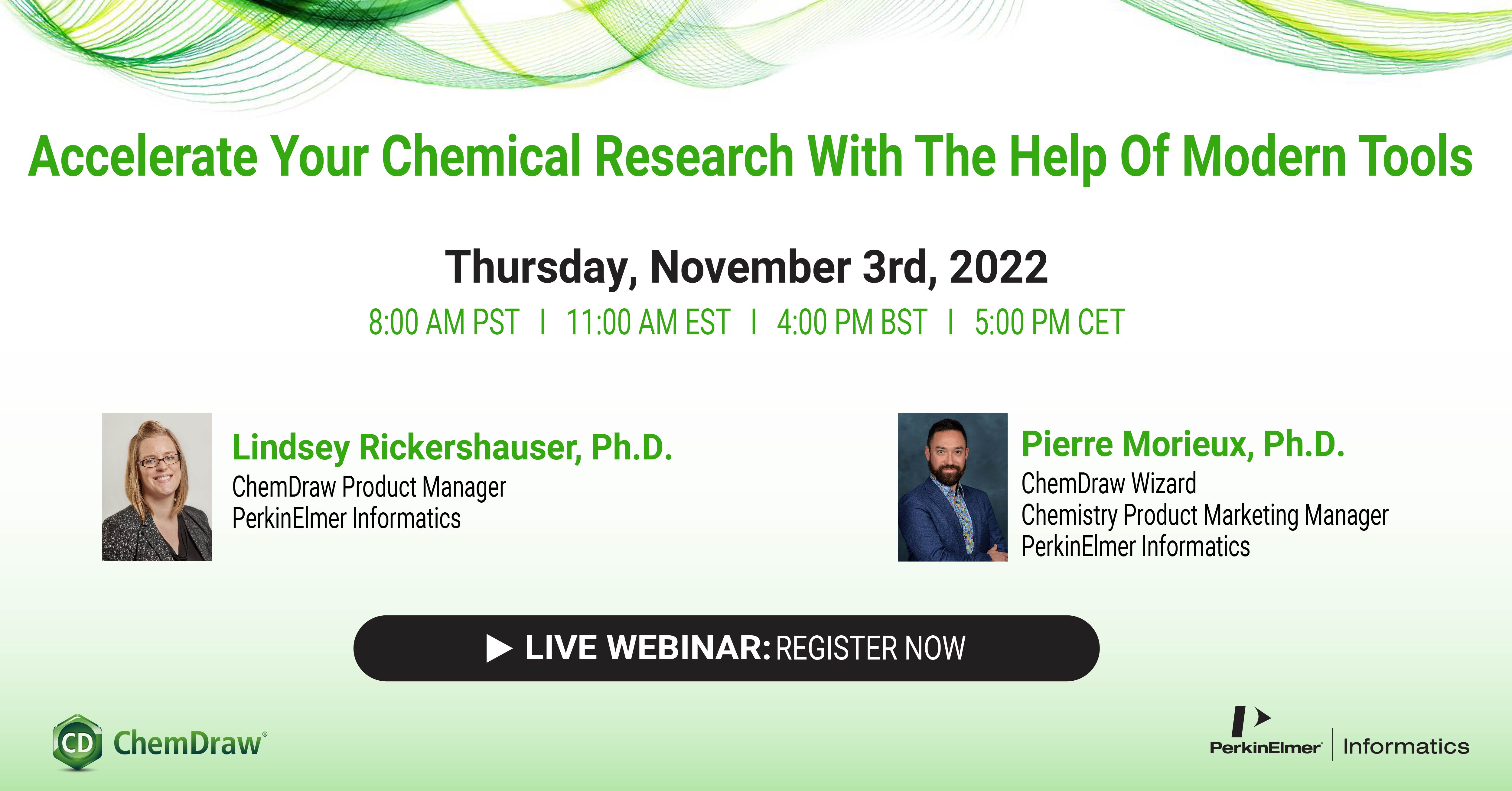 Webinar: Nov 3. Accelerate your Chemical Research with the Help of Modern Tools