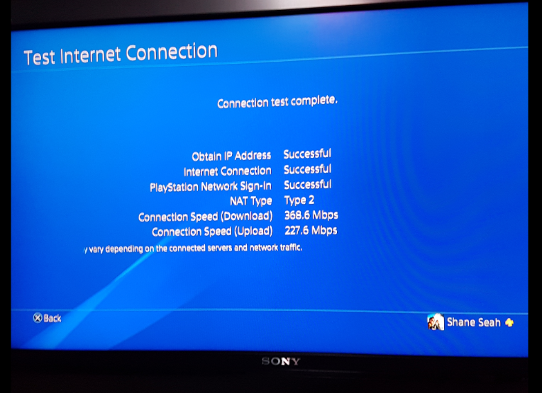 psn internet speed