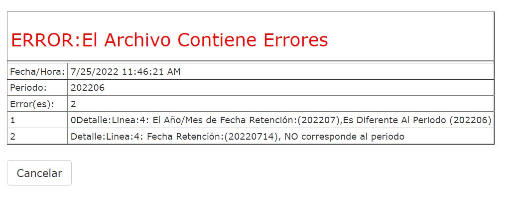 ‎error Envío 607 Fecha De Retención Y Periodo Diferentes Comunidad De Ayuda De La Dirección 5584