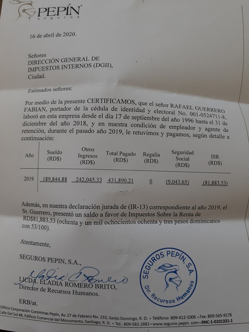 Mi padre de 79 años debe depositar una carta para retribuirle un impuesto  descontado de más. Como agenda una cita? | Comunidad de Ayuda de la  Dirección General de Impuestos Internos