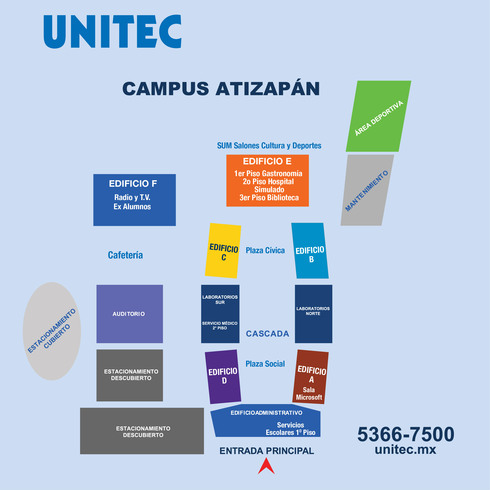 Mapa de las instalaciones: UNITEC Campus Atizapán | Comunidad UNITEC